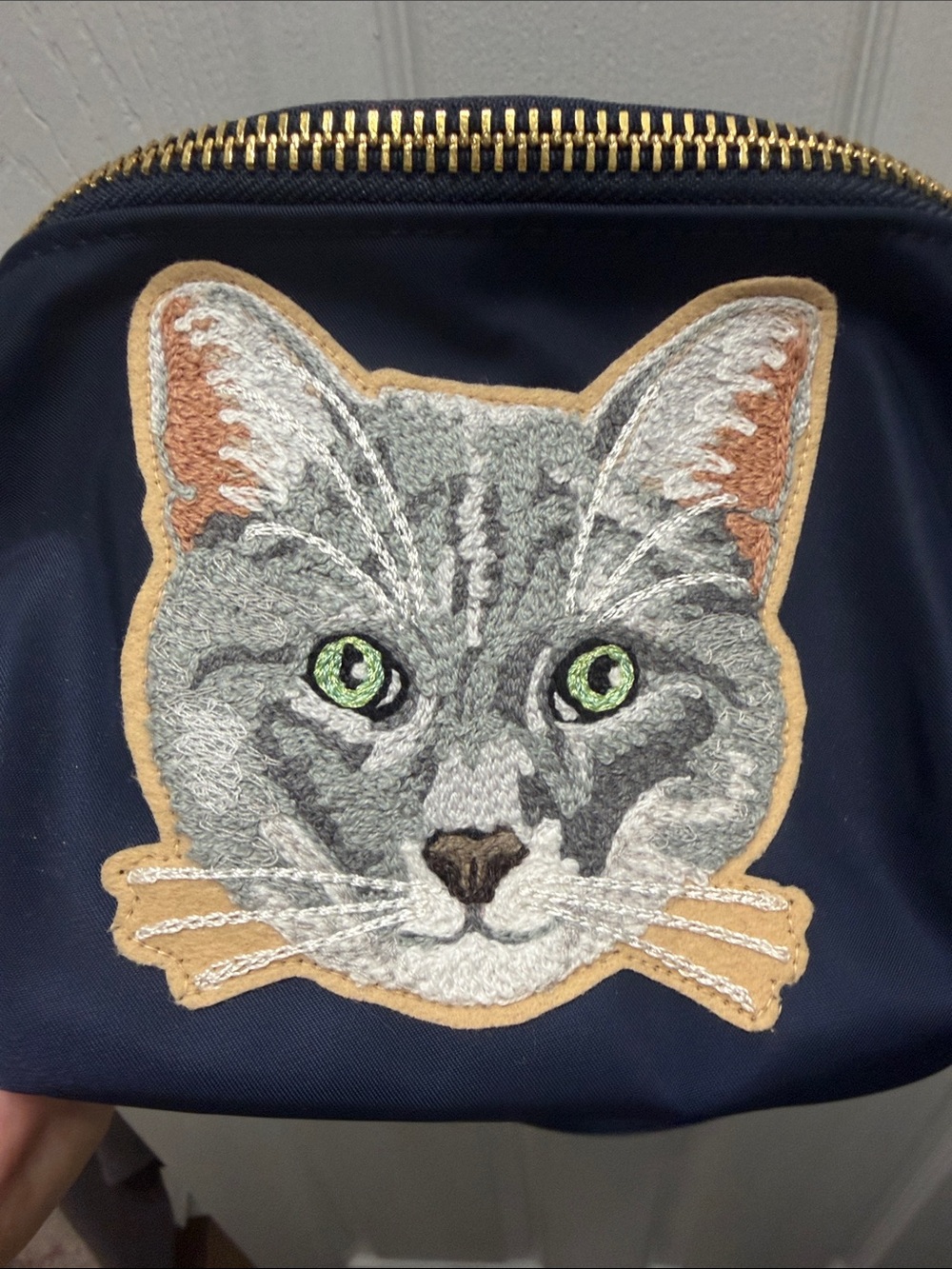 Stoney Clover Lane Sapphire Fanny Pack with Cat Embroidery NWT - Picture 2 of 2